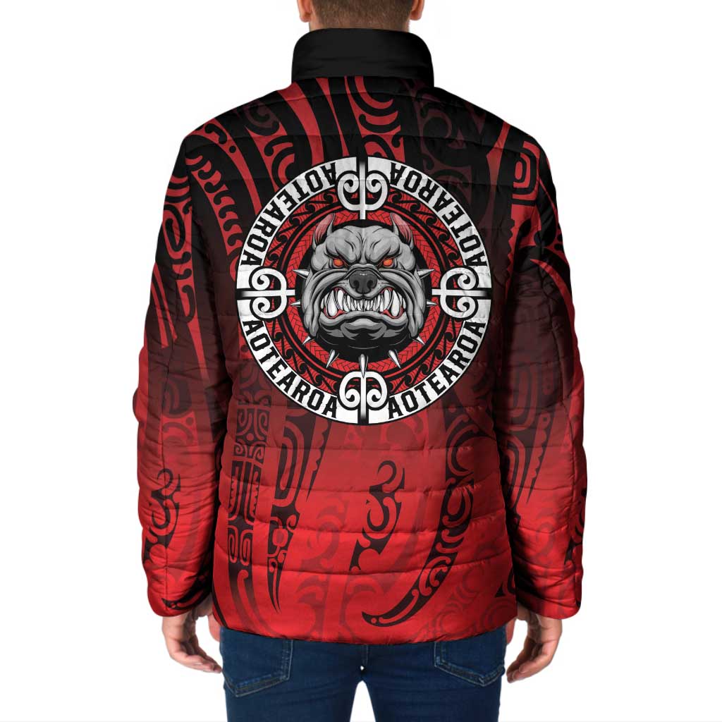 Aotearoa Bulldog Padded Jacket New Zealand Kowhaiwhai Tribal - Polynesian Pride