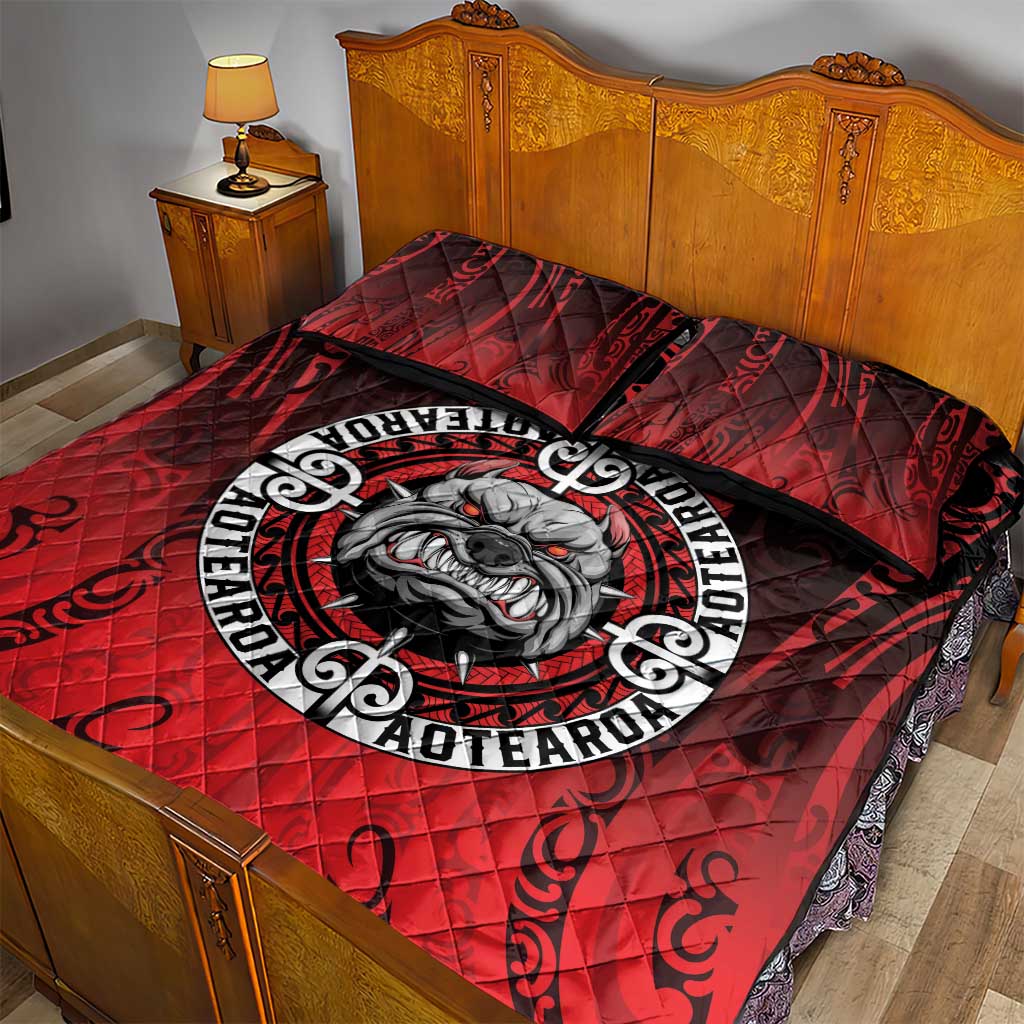 Aotearoa Bulldog Quilt Bed Set New Zealand Kowhaiwhai Tribal