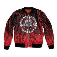 Aotearoa Bulldog Sleeve Zip Bomber Jacket New Zealand Kowhaiwhai Tribal