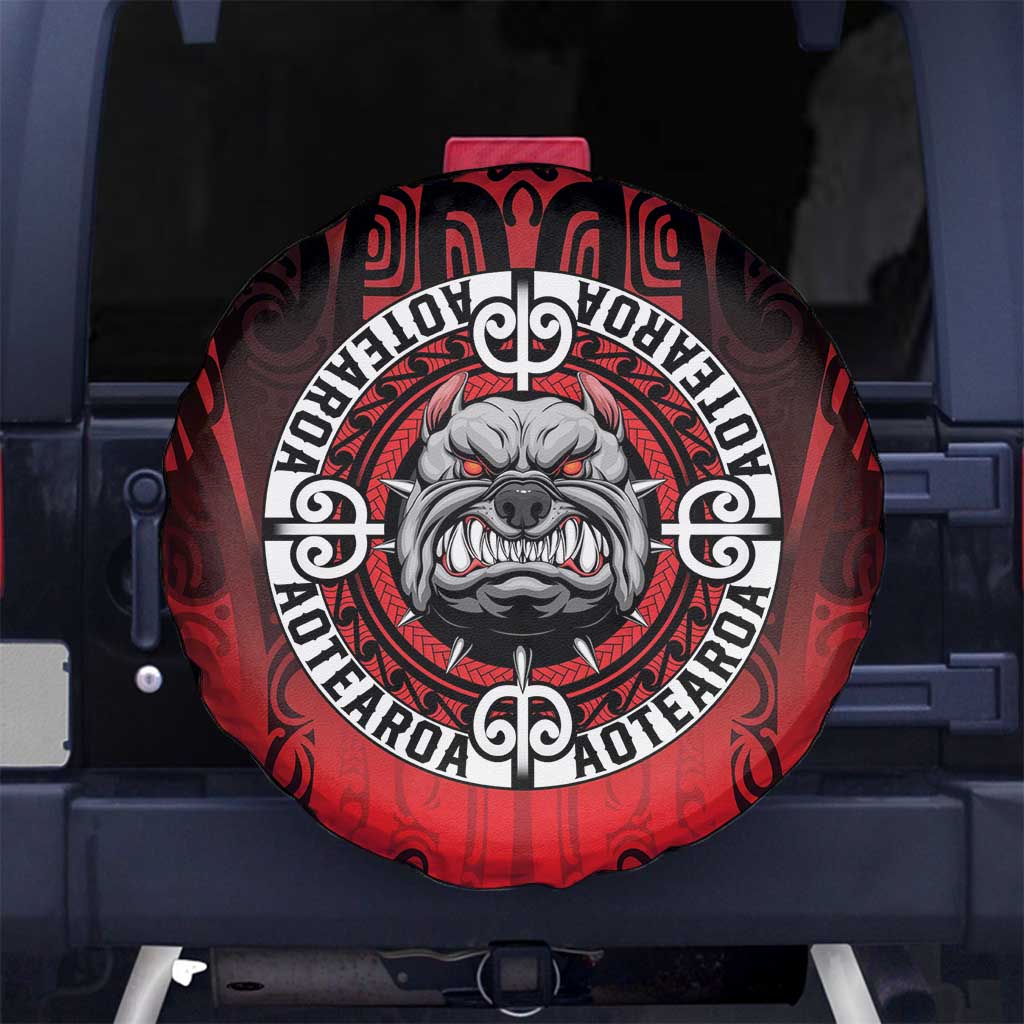 Aotearoa Bulldog Spare Tire Cover New Zealand Kowhaiwhai Tribal