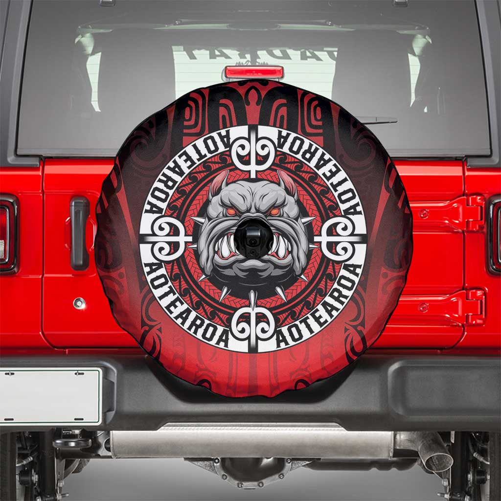 Aotearoa Bulldog Spare Tire Cover New Zealand Kowhaiwhai Tribal