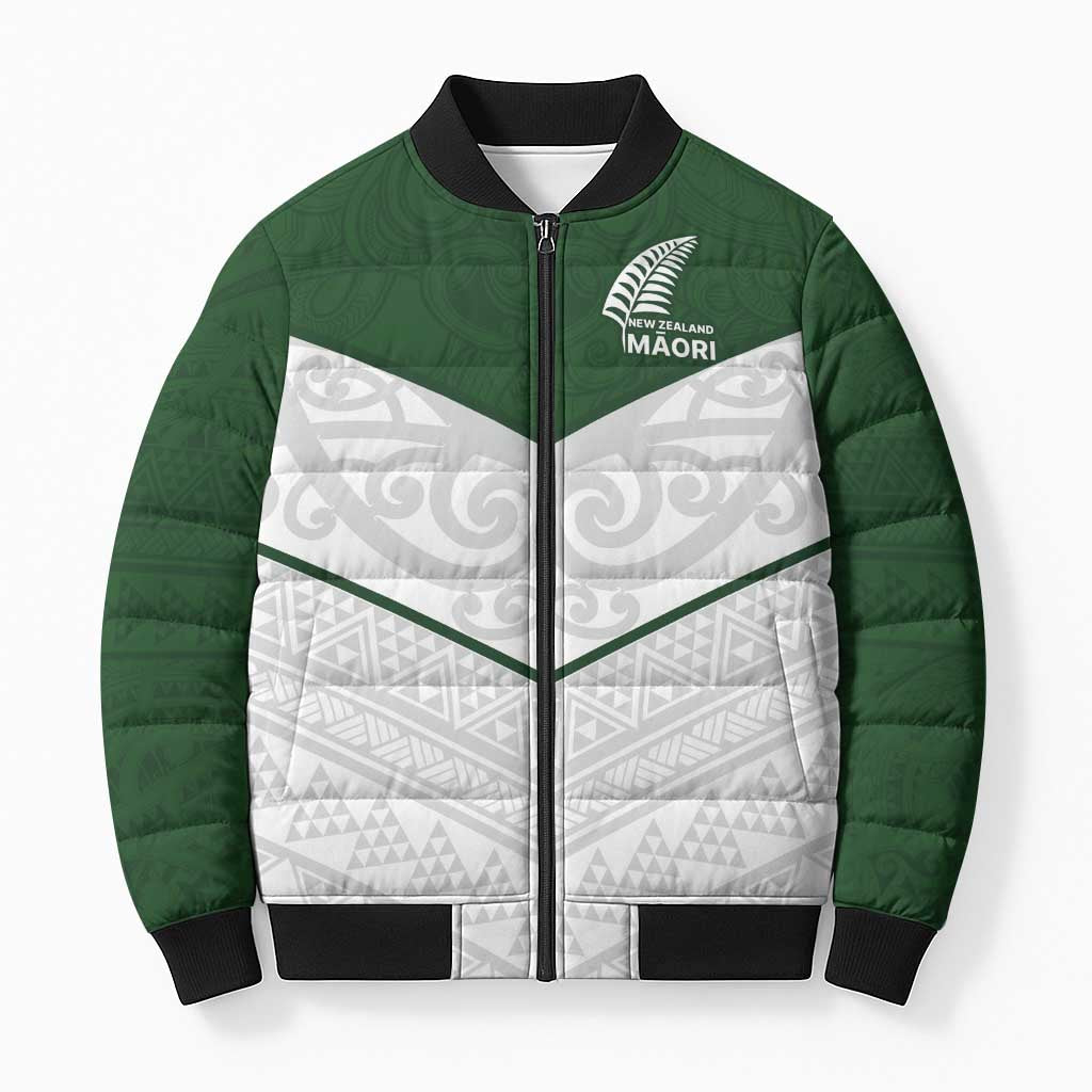 Custom New Zealand Maori Niho Taniwha Bomber Puffer Jacket - Polynesian Pride