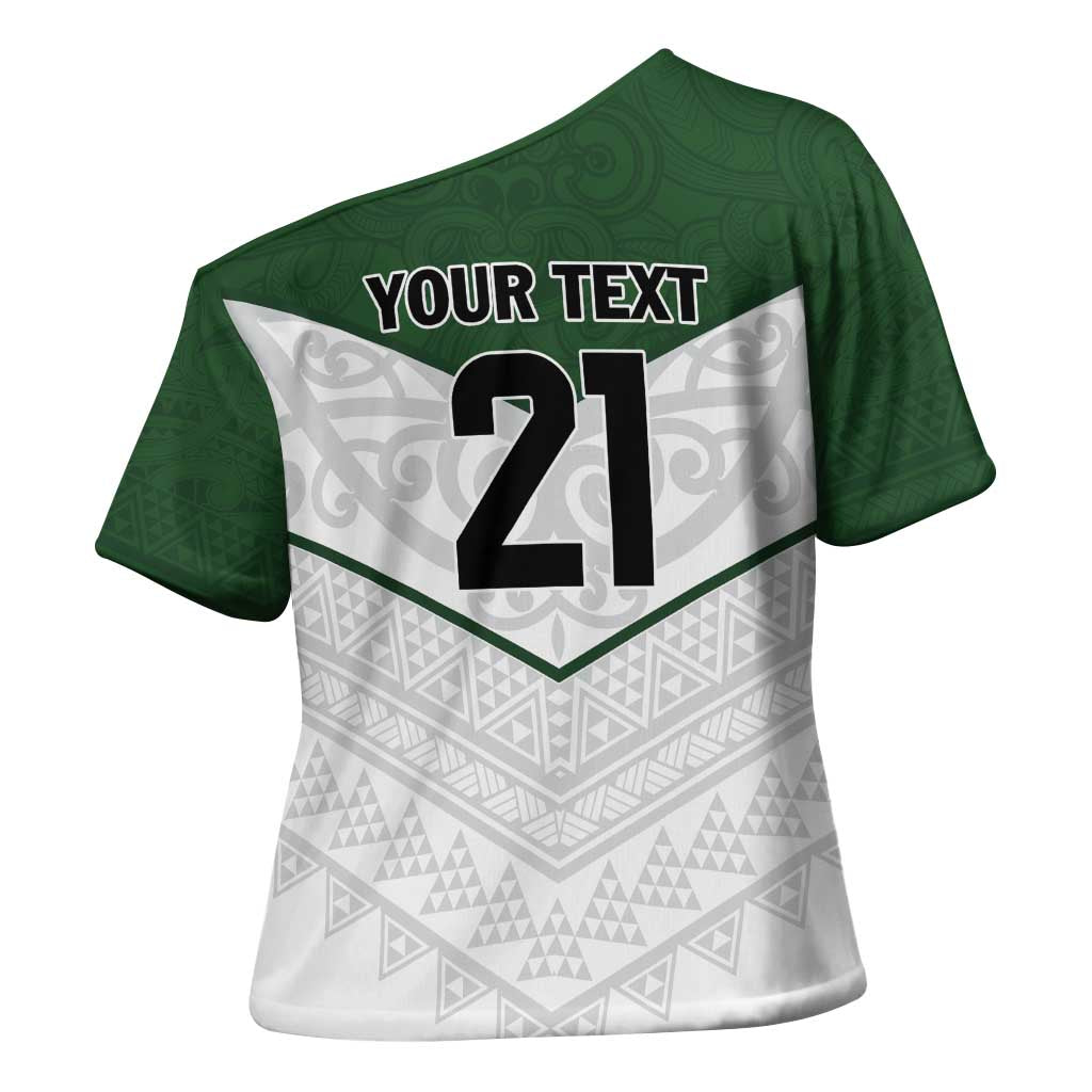 Custom New Zealand Maori Niho Taniwha Cross Shoulder Shirt - Polynesian Pride