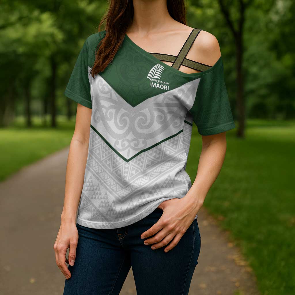 Custom New Zealand Maori Niho Taniwha Cross Shoulder Shirt - Polynesian Pride