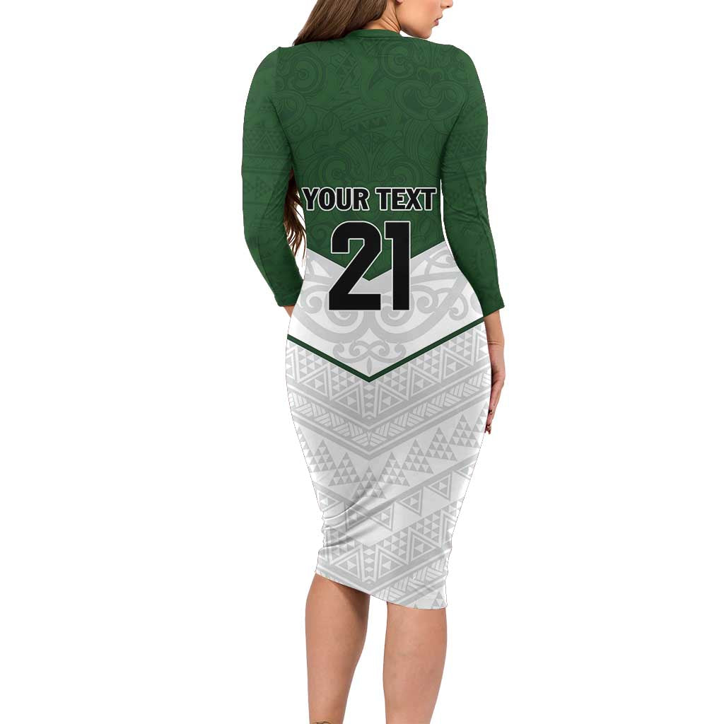 Custom New Zealand Maori Niho Taniwha Family Matching Long Sleeve Bodycon Dress and Hawaiian Shirt