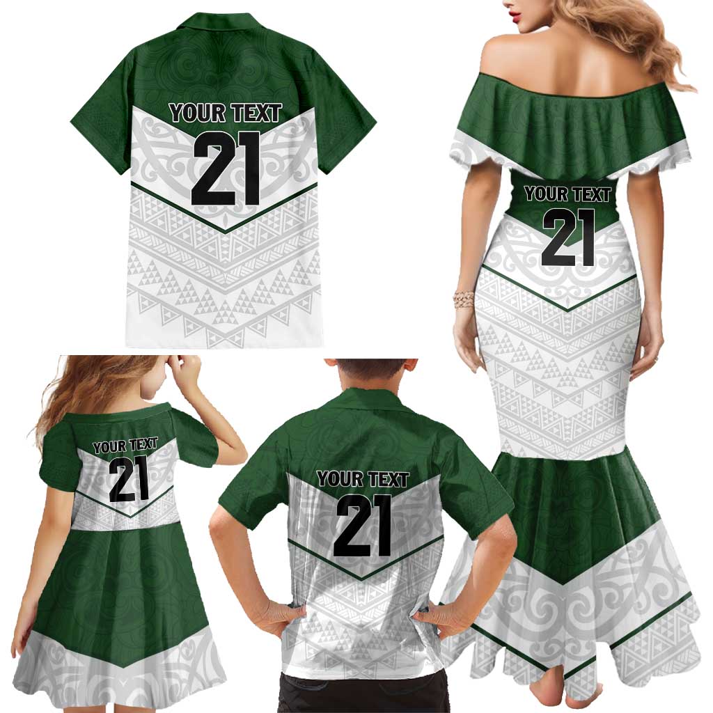 Custom New Zealand Maori Niho Taniwha Family Matching Mermaid Dress and Hawaiian Shirt