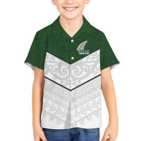 Custom New Zealand Maori Niho Taniwha Family Matching Off The Shoulder Long Sleeve Dress and Hawaiian Shirt