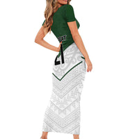 Custom New Zealand Maori Niho Taniwha Family Matching Short Sleeve Bodycon Dress and Hawaiian Shirt