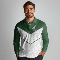 Custom New Zealand Maori Niho Taniwha Long Sleeve Polo Shirt