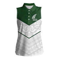 Custom New Zealand Maori Niho Taniwha Women Sleeveless Polo Shirt