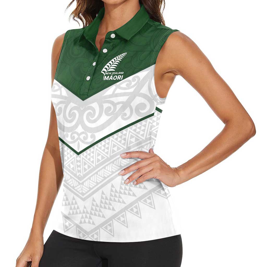 Custom New Zealand Maori Niho Taniwha Women Sleeveless Polo Shirt