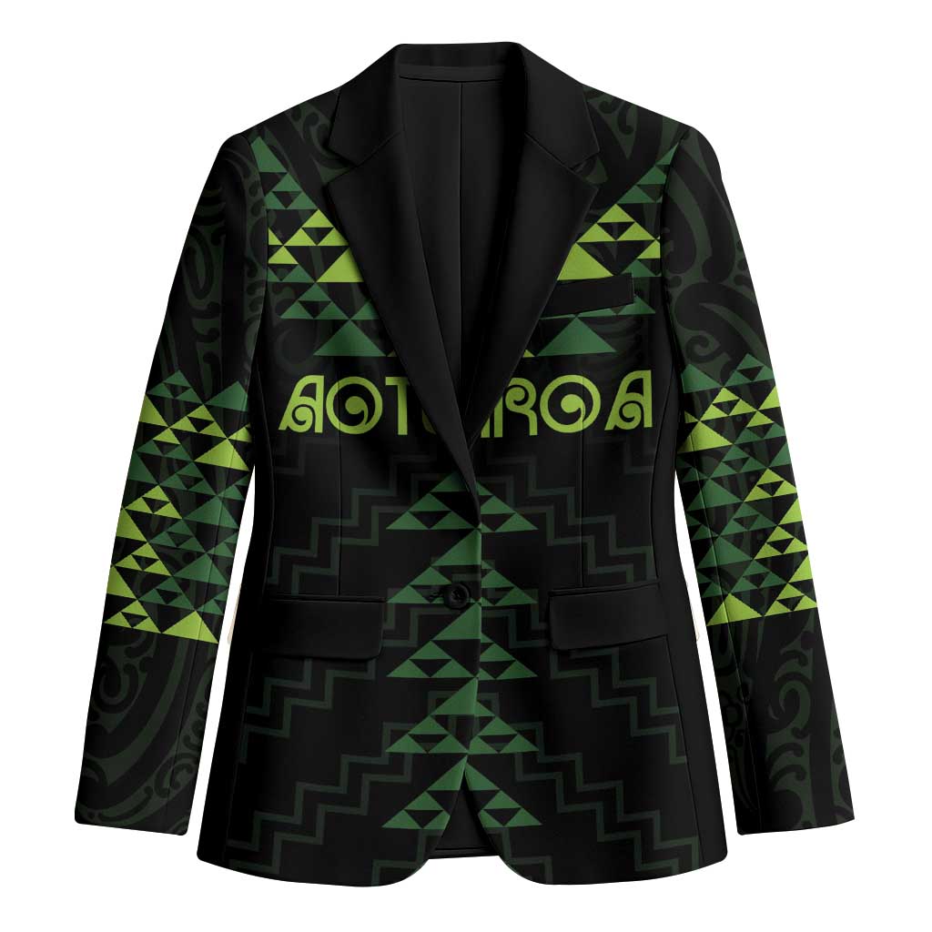 Custom New Zealand Maori Koru Koiri Motif Blazer LT9 Unisex Green - Polynesian Pride