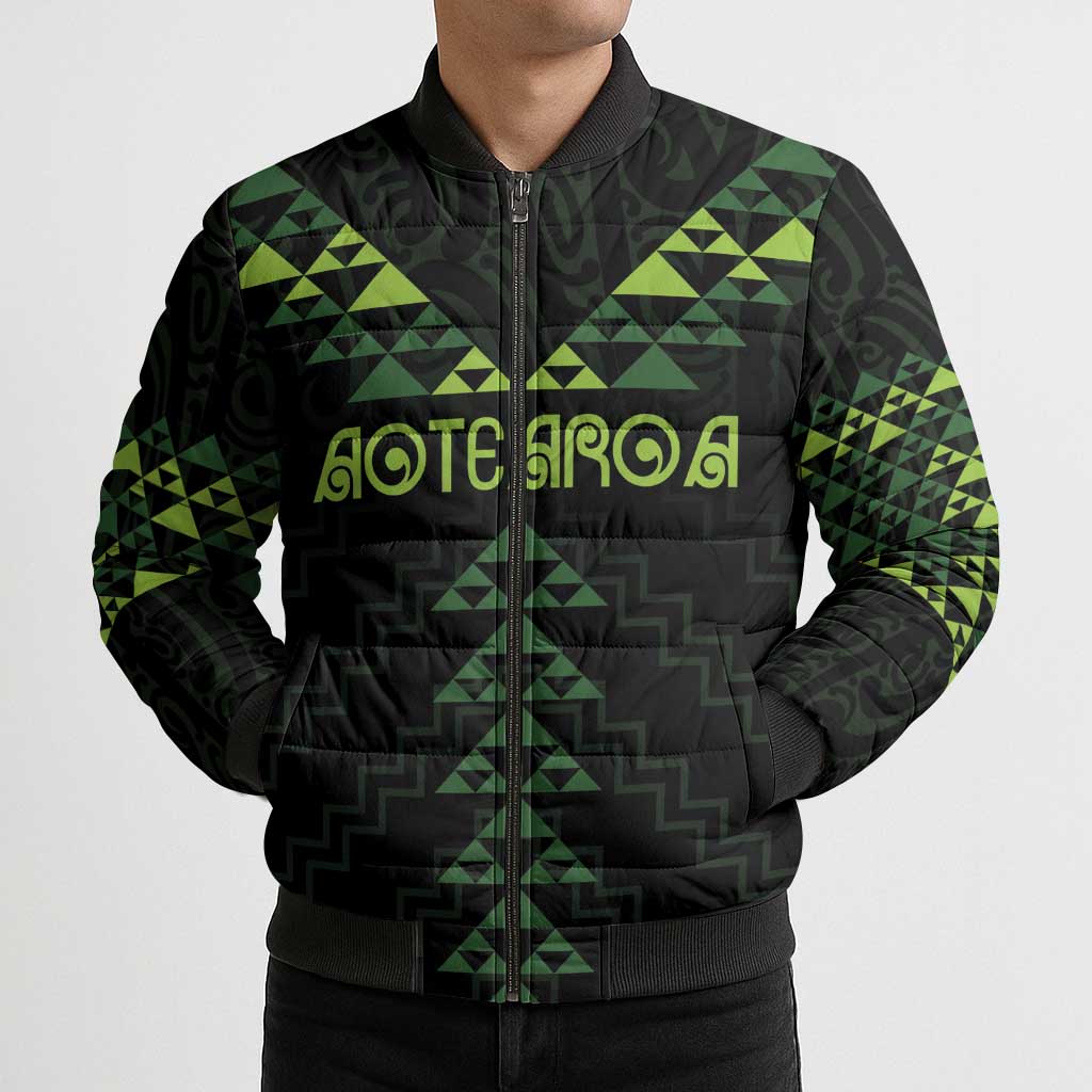 Custom New Zealand Maori Koru Koiri Motif Bomber Puffer Jacket - Polynesian Pride