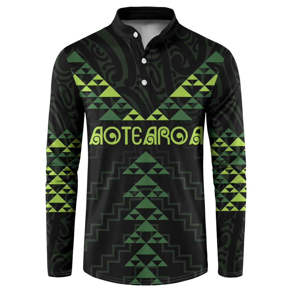 Custom New Zealand Maori Koru Koiri Motif Button Sweatshirt