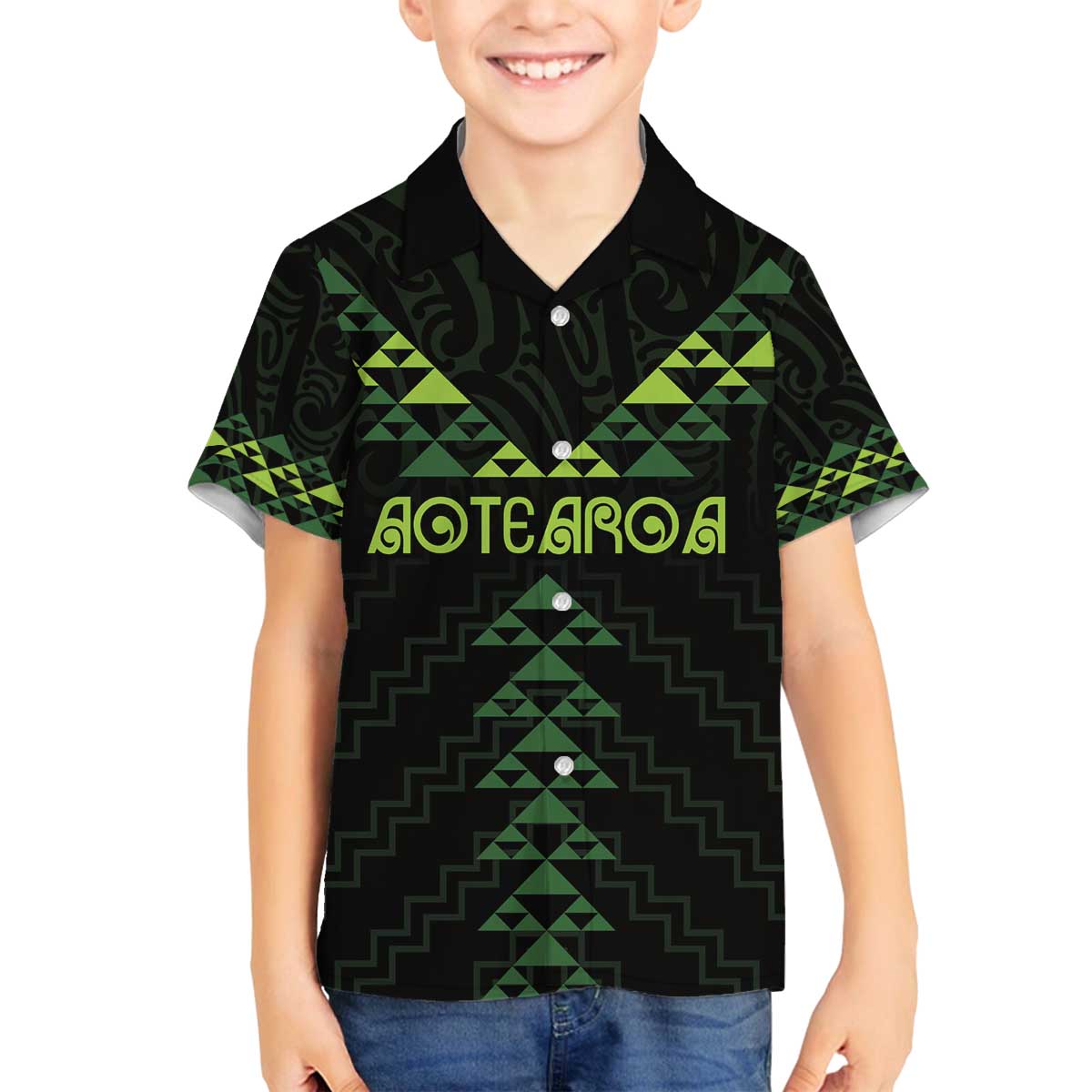 Custom New Zealand Maori Koru Koiri Motif Family Matching Off The Shoulder Long Sleeve Dress and Hawaiian Shirt