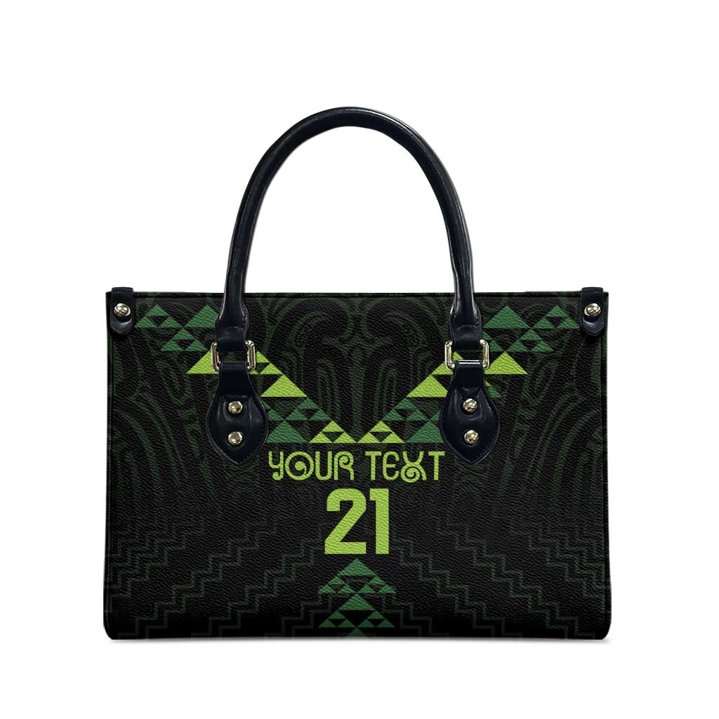 Custom New Zealand Maori Koru Koiri Motif Leather Bag - Polynesian Pride