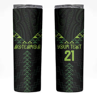 Custom New Zealand Maori Koru Koiri Motif Skinny Tumbler LT9 Green - Polynesian Pride
