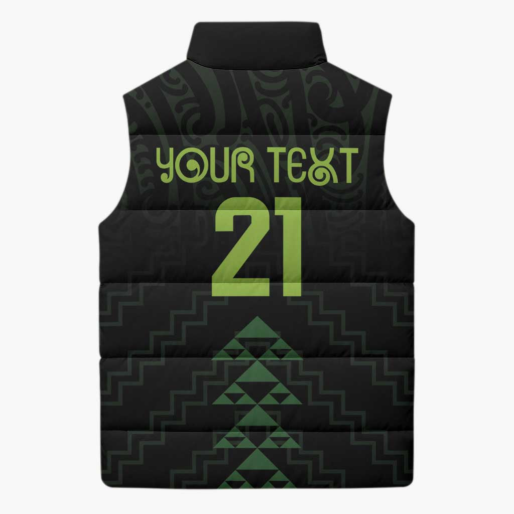 Custom New Zealand Maori Koru Koiri Motif Sleeveless Puffer Jacket - Polynesian Pride