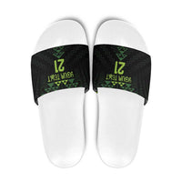 Custom New Zealand Maori Koru Koiri Motif Slide Sandals LT9 Green - Polynesian Pride