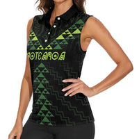 Custom New Zealand Maori Koru Koiri Motif Women Sleeveless Polo Shirt