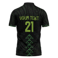 Custom New Zealand Maori Koru Koiri Motif Zipper Polo Shirt - Polynesian Pride