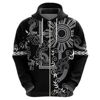Filipino Sun Tribal Tattoo Hoodie Philippines Inspired Barong Simple Black