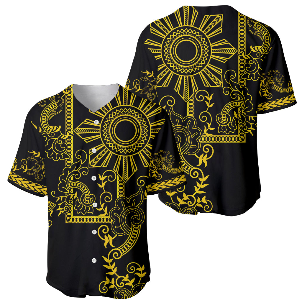 Filipino Sun Tribal Tattoo Baseball Jersey Philippines Inspired Barong Simple Gold