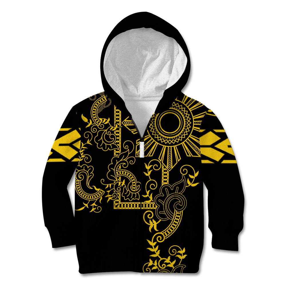 Filipino Sun Tribal Tattoo Kid Hoodie Philippines Inspired Barong Simple Gold