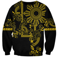 Filipino Sun Tribal Tattoo Sweatshirt Philippines Inspired Barong Simple Gold