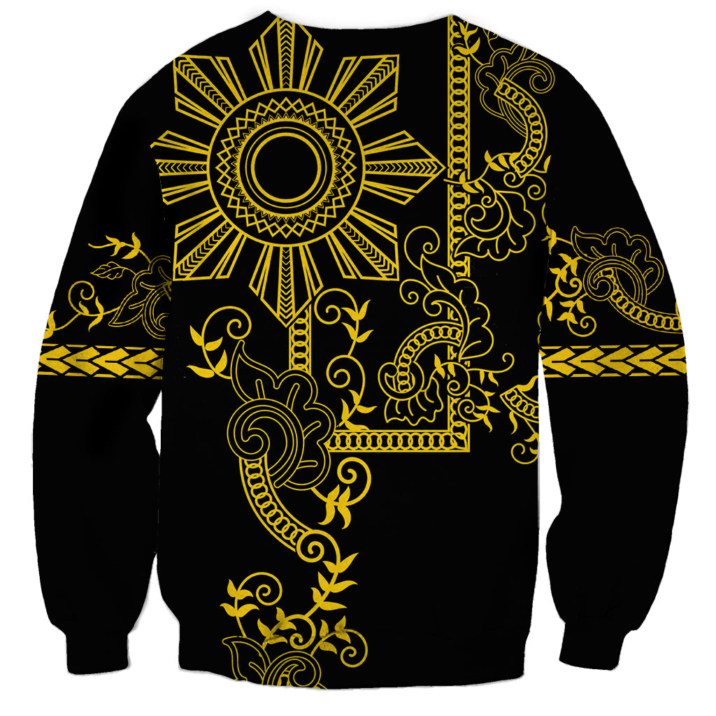 Filipino Sun Tribal Tattoo Sweatshirt Philippines Inspired Barong Simple Gold