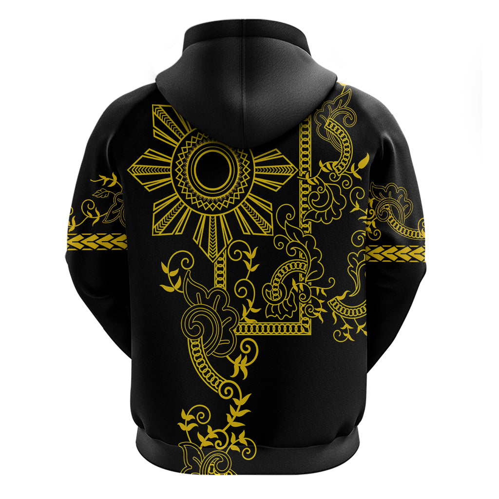 Filipino Sun Tribal Tattoo Zip Hoodie Philippines Inspired Barong Simple Gold