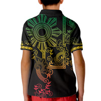 Filipino Sun Tribal Tattoo Kid Polo Shirt Philippines Inspired Barong Reggae Art