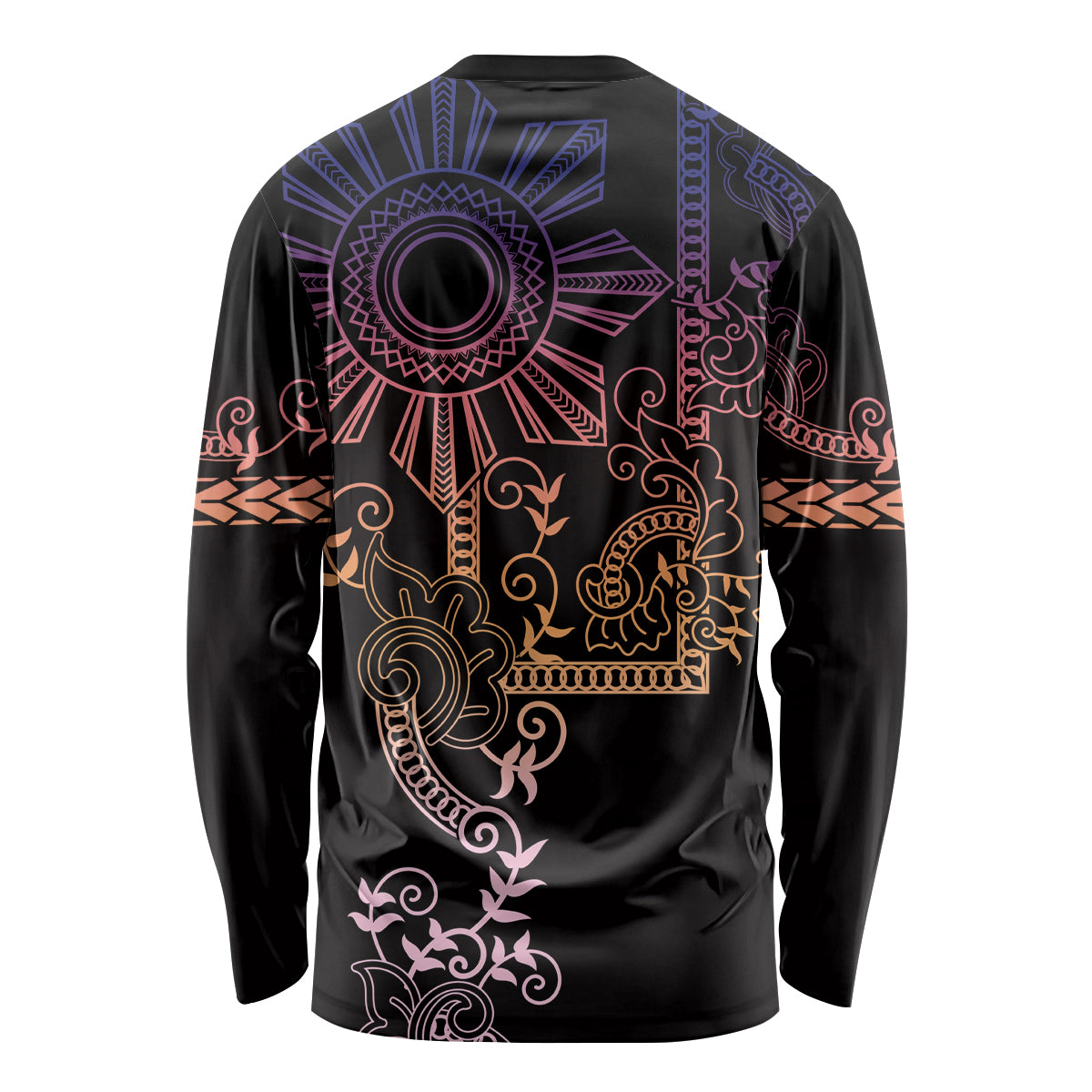 Filipino Sun Tribal Tattoo Long Sleeve Shirt Philippines Inspired Barong Pink Art