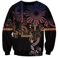 Filipino Sun Tribal Tattoo Sweatshirt Philippines Inspired Barong Pink Art