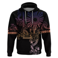 Filipino Sun Tribal Tattoo Zip Hoodie Philippines Inspired Barong Pink Art