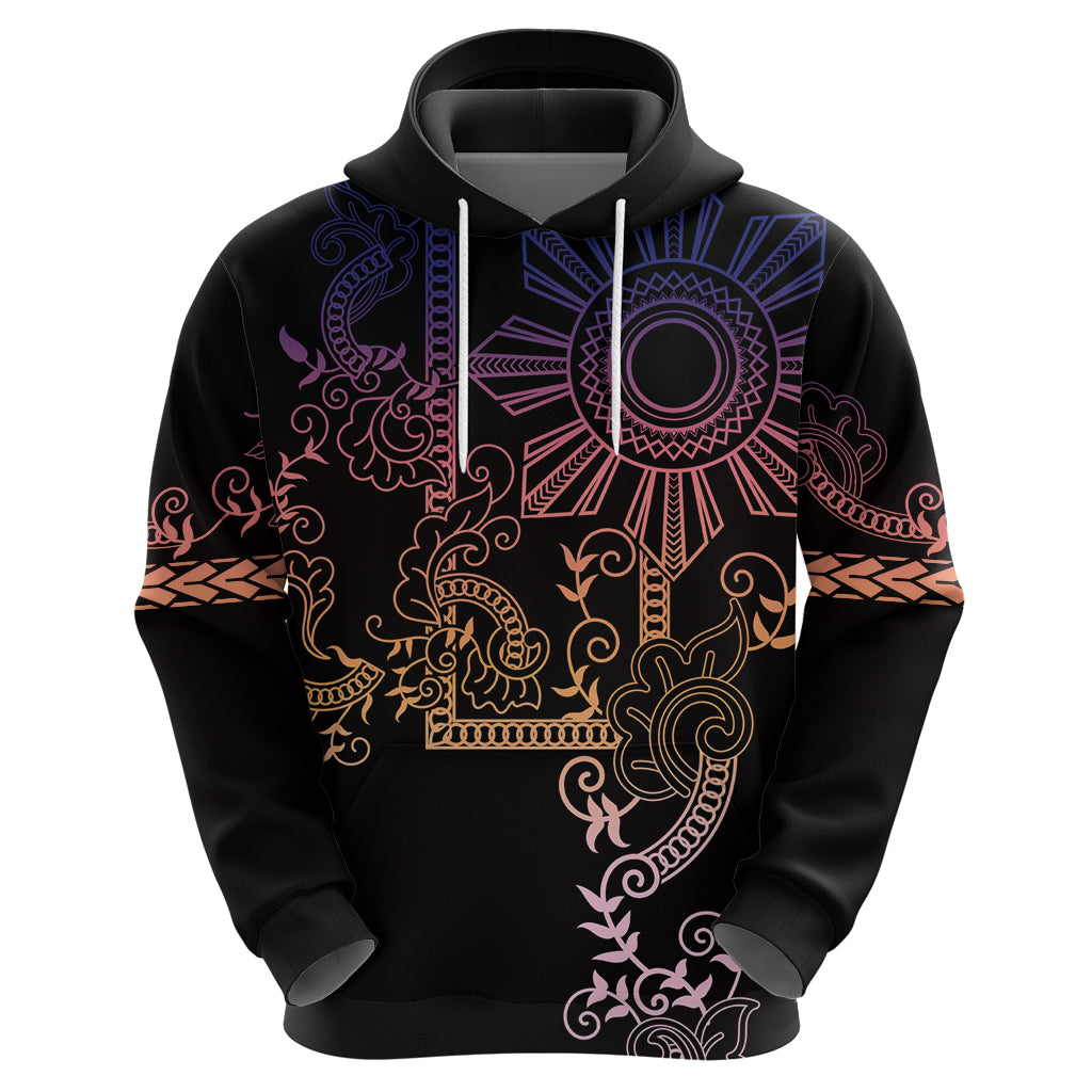 Filipino Sun Tribal Tattoo Zip Hoodie Philippines Inspired Barong Pink Art