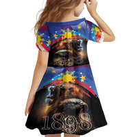 Philippines Lion and Eagle 1898 Family Matching Short Sleeve Bodycon Dress and Hawaiian Shirt Pilipinas Maligayang Araw ng Kalayaan