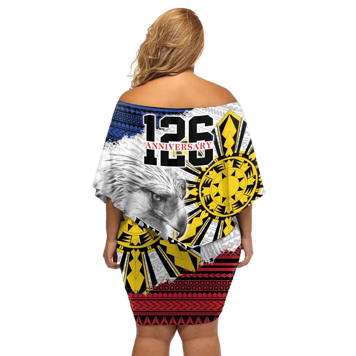 Philippines 126th Independence Day Family Matching Off Shoulder Short Dress and Hawaiian Shirt Pilipinas Hunyo 12 Maligayang Araw ng Kalayaan