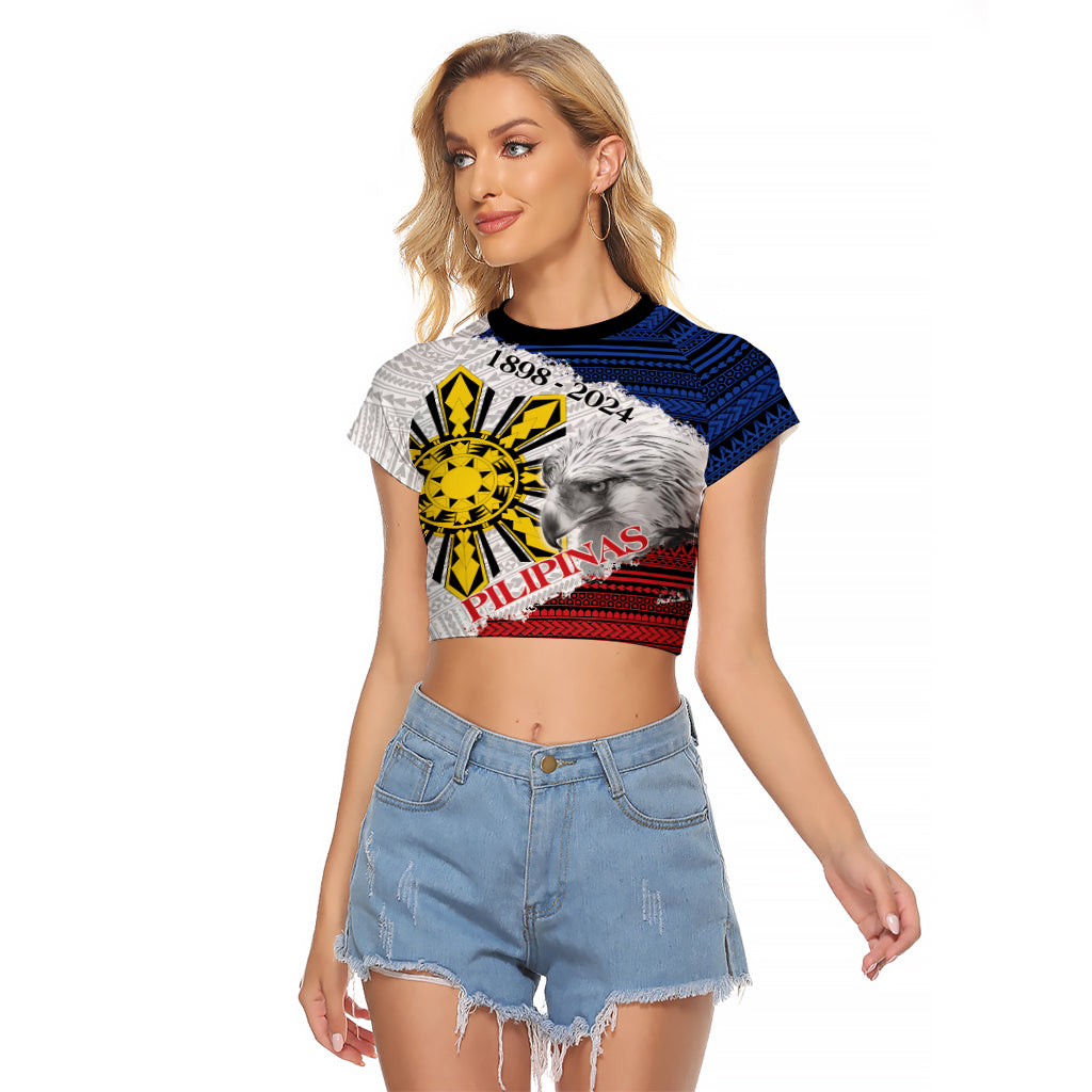 Philippines 126th Independence Day Raglan Cropped T Shirt Pilipinas Hunyo 12 Maligayang Araw ng Kalayaan