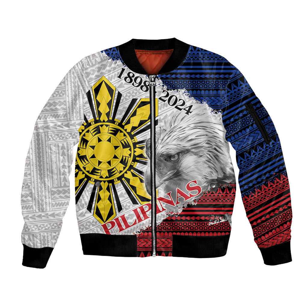 Philippines 126th Independence Day Sleeve Zip Bomber Jacket Pilipinas Hunyo 12 Maligayang Araw ng Kalayaan
