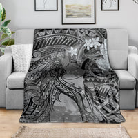 Pacific Beauty Girl Blanket Black Polyneisan Tribal Vintage Motif LT9 - Polynesian Pride