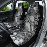 Pacific Beauty Girl Car Seat Cover Black Polyneisan Tribal Vintage Motif