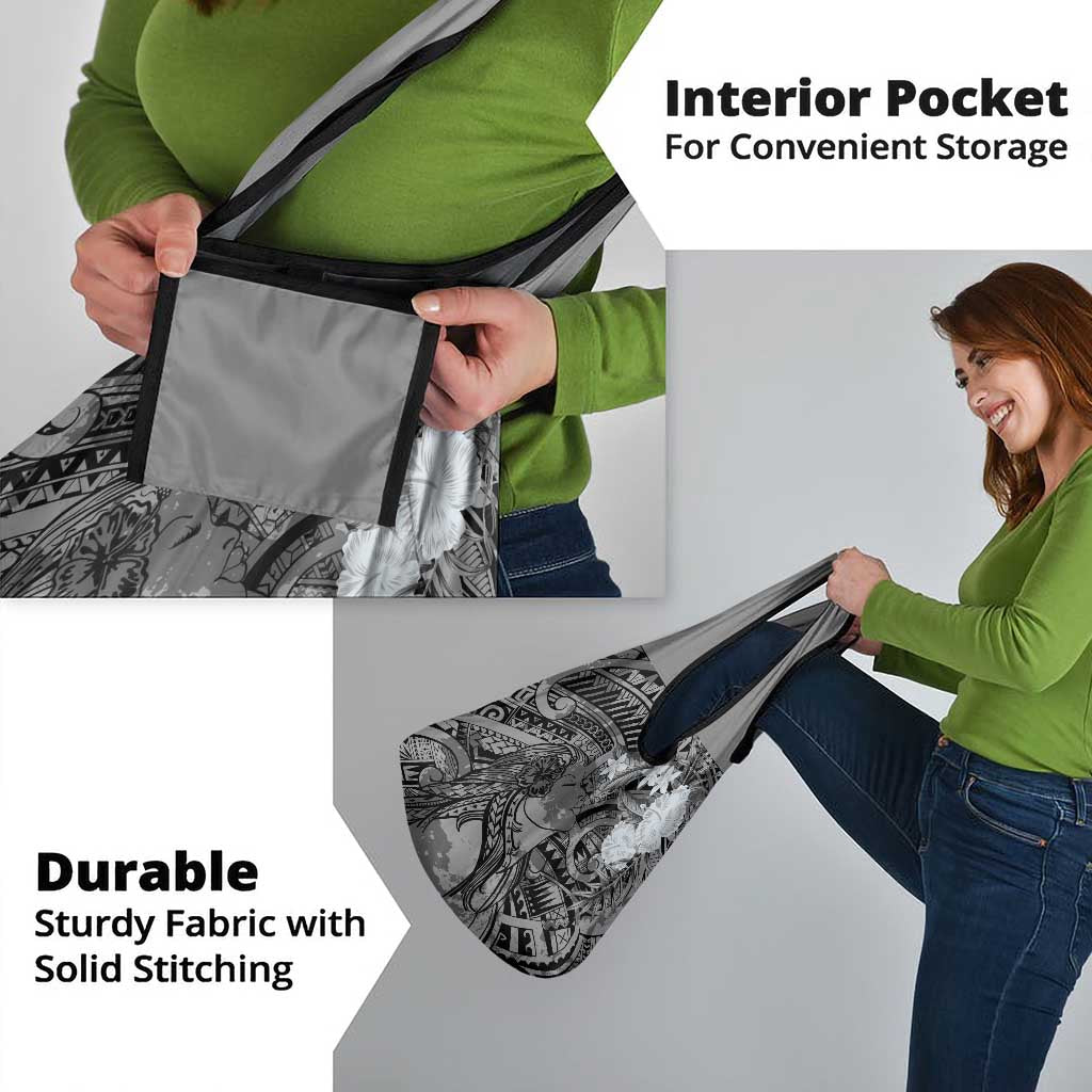 Pacific Beauty Girl Grocery Bag Black Polyneisan Tribal Vintage Motif