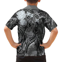 Pacific Beauty Girl Kid Hawaiian Shirt Black Polyneisan Tribal Vintage Motif LT9 - Polynesian Pride
