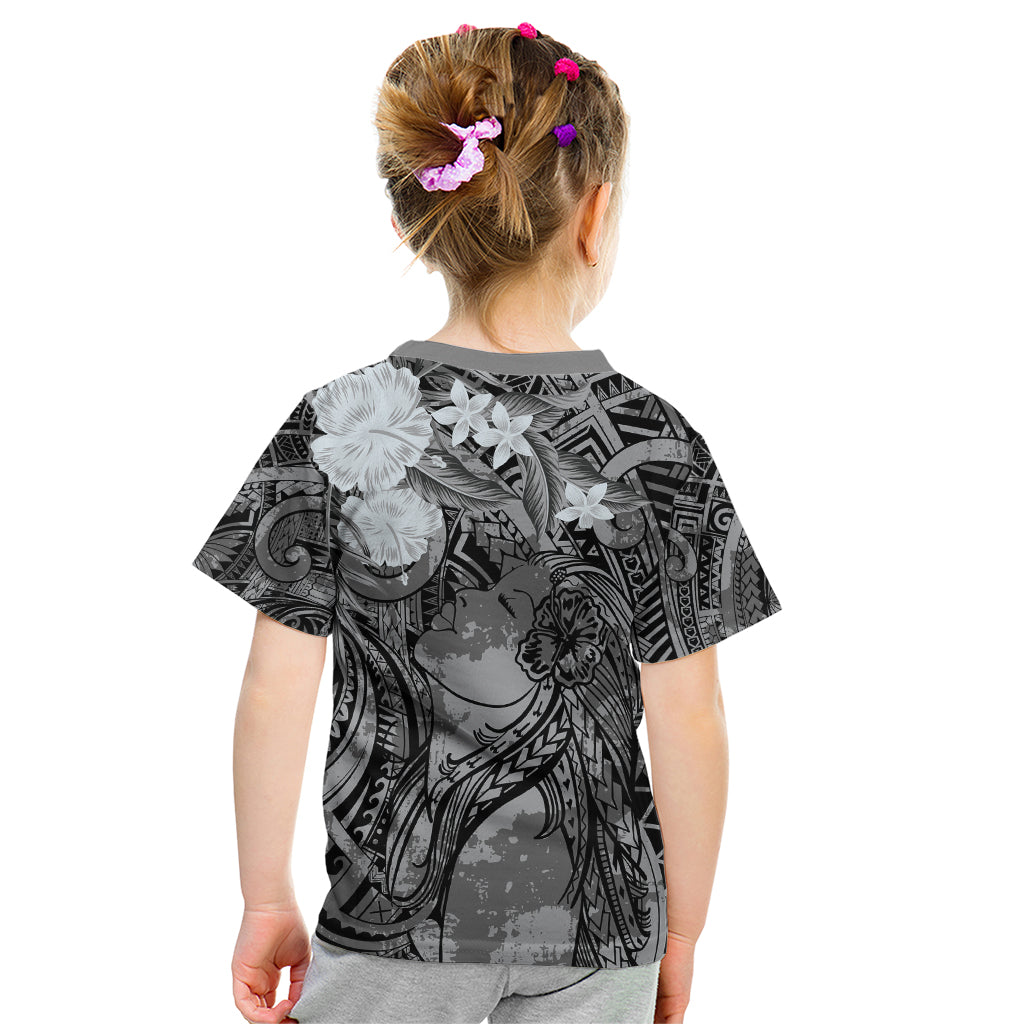 Pacific Beauty Girl Kid T Shirt Black Polyneisan Tribal Vintage Motif LT9 - Polynesian Pride