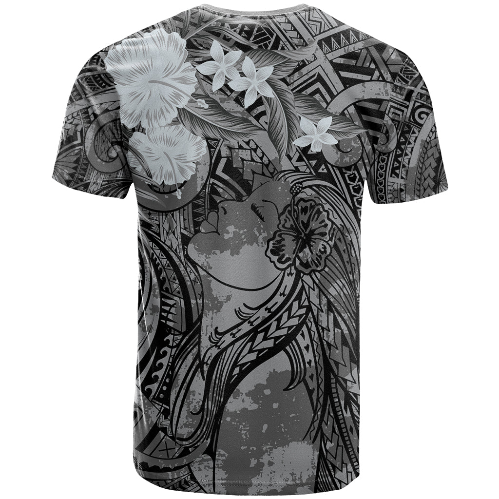 Pacific Beauty Girl T Shirt Black Polyneisan Tribal Vintage Motif LT9 - Polynesian Pride