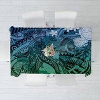 Pacific Beauty Girl Tablecloth Blue Polyneisan Tribal Vintage Motif LT9 Blue - Polynesian Pride