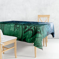 Pacific Beauty Girl Tablecloth Blue Polyneisan Tribal Vintage Motif LT9 - Polynesian Pride