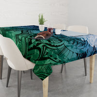Pacific Beauty Girl Tablecloth Blue Polyneisan Tribal Vintage Motif LT9 - Polynesian Pride