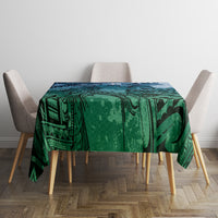 Pacific Beauty Girl Tablecloth Blue Polyneisan Tribal Vintage Motif LT9 - Polynesian Pride